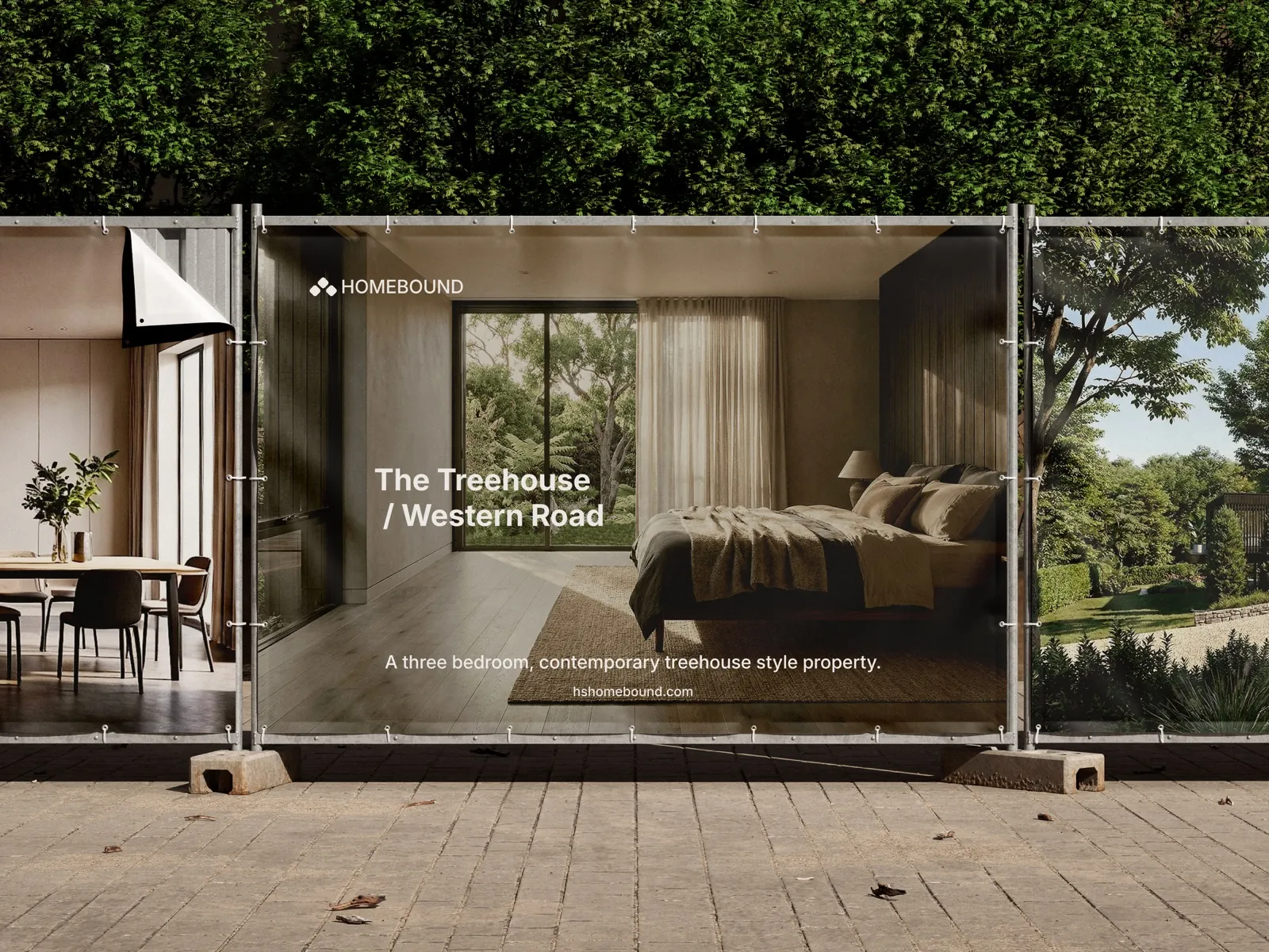 H+S Homebound site hoarding — The Treehouse, Western Road